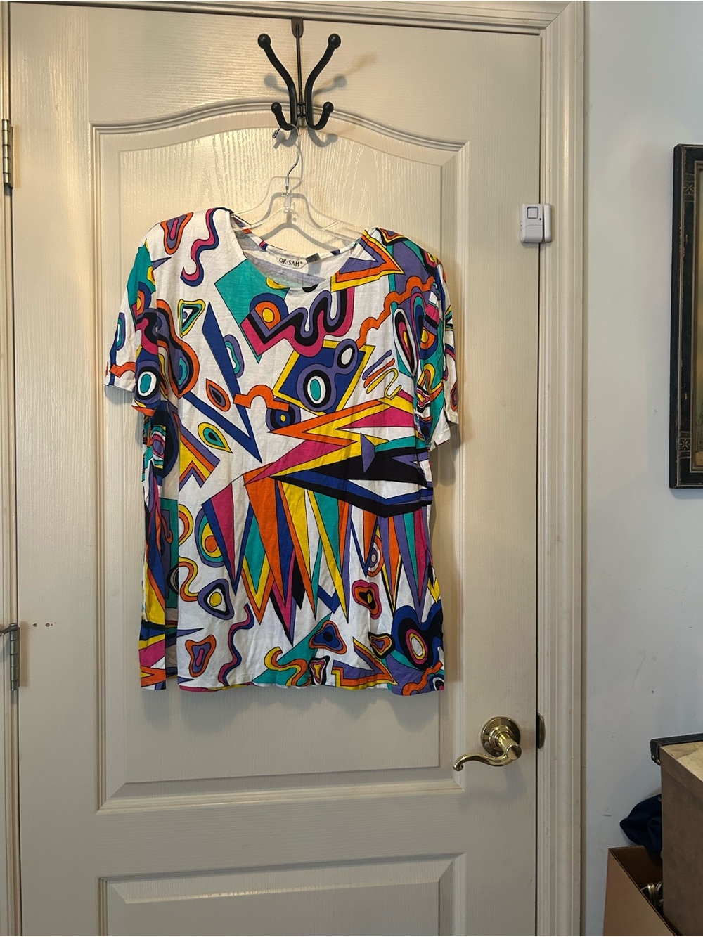 Sigrid Olsen Multicolor Abstract Short Sleeve Tee